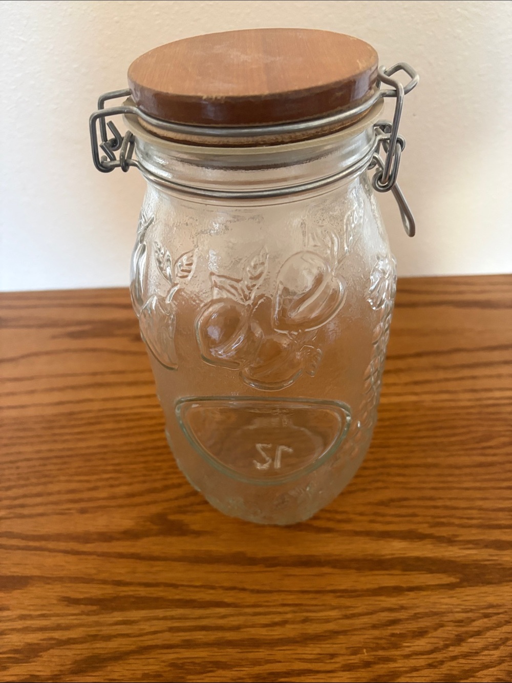 Glass Mason Storage Jar with Wooden Lid - Clear